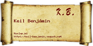 Keil Benjámin névjegykártya